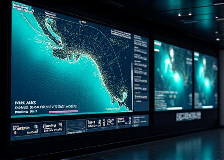 Écran de surveillance maritime affichant des données radar et AIS